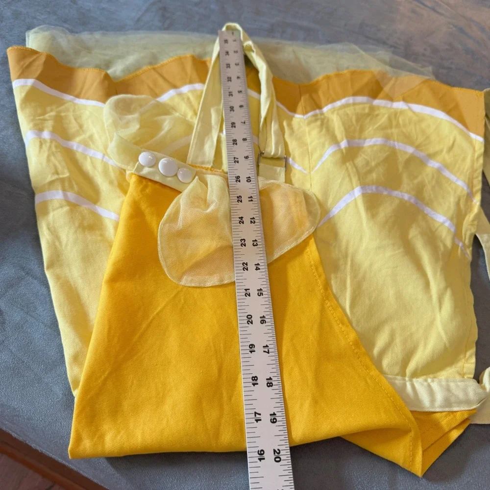 Disney Unisex Beauty and the Beast Apron Set OS Yellow Blue Belle Beast Cosplay